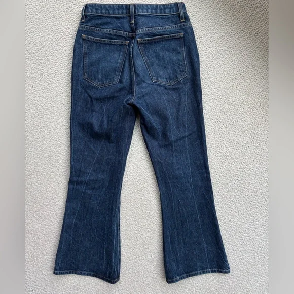 Khaite Gabbie Flare Dark Blue Denim Jeans Size 27 - Picture 3 of 3